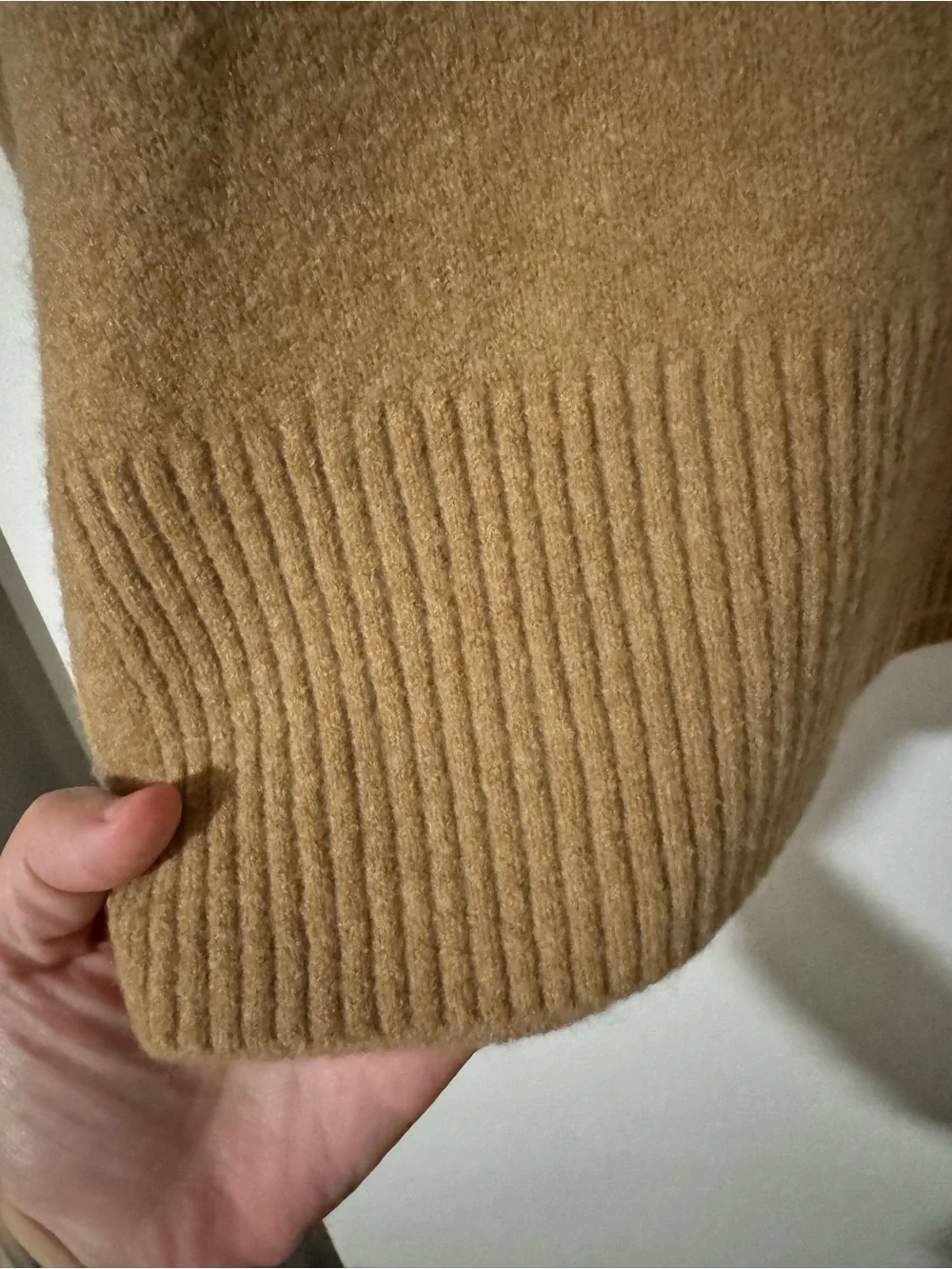 Women’s J. Crew Camel Mockneck Sweater in Extra Soft Yarn- wool and others blend